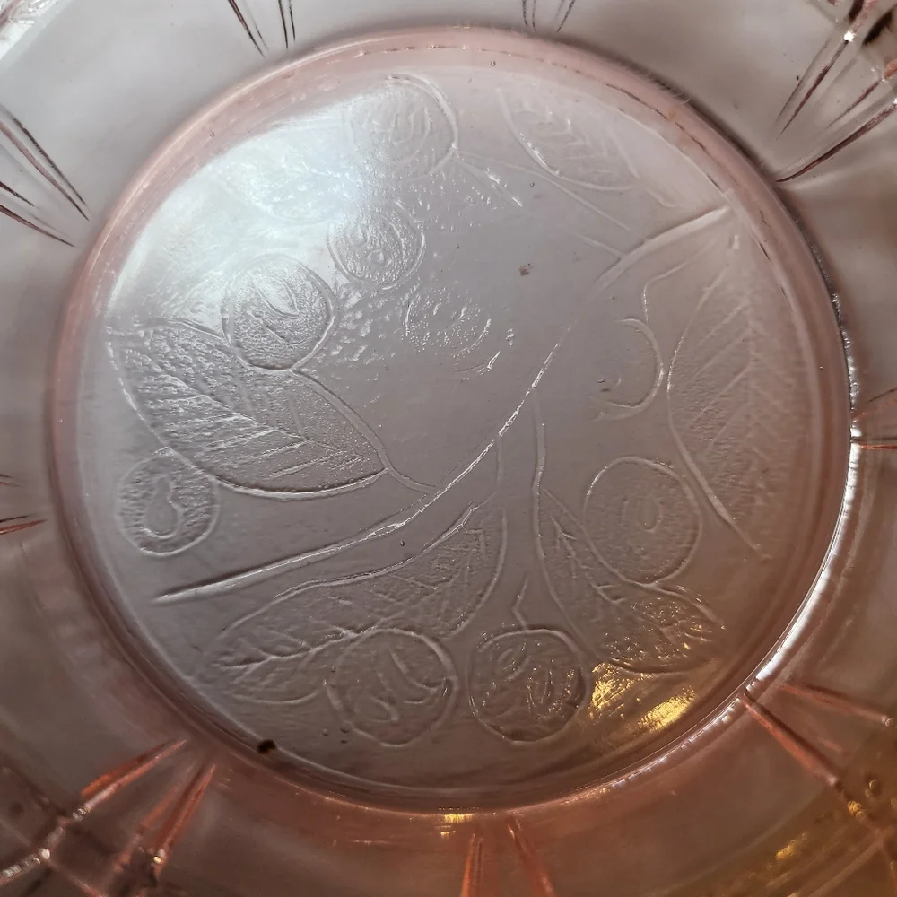 0825. Jeannette Glass Cherry Blossom ~ Pink Depression Glass ~ Cherry ~ Dish ~ - Picture 3 of 9